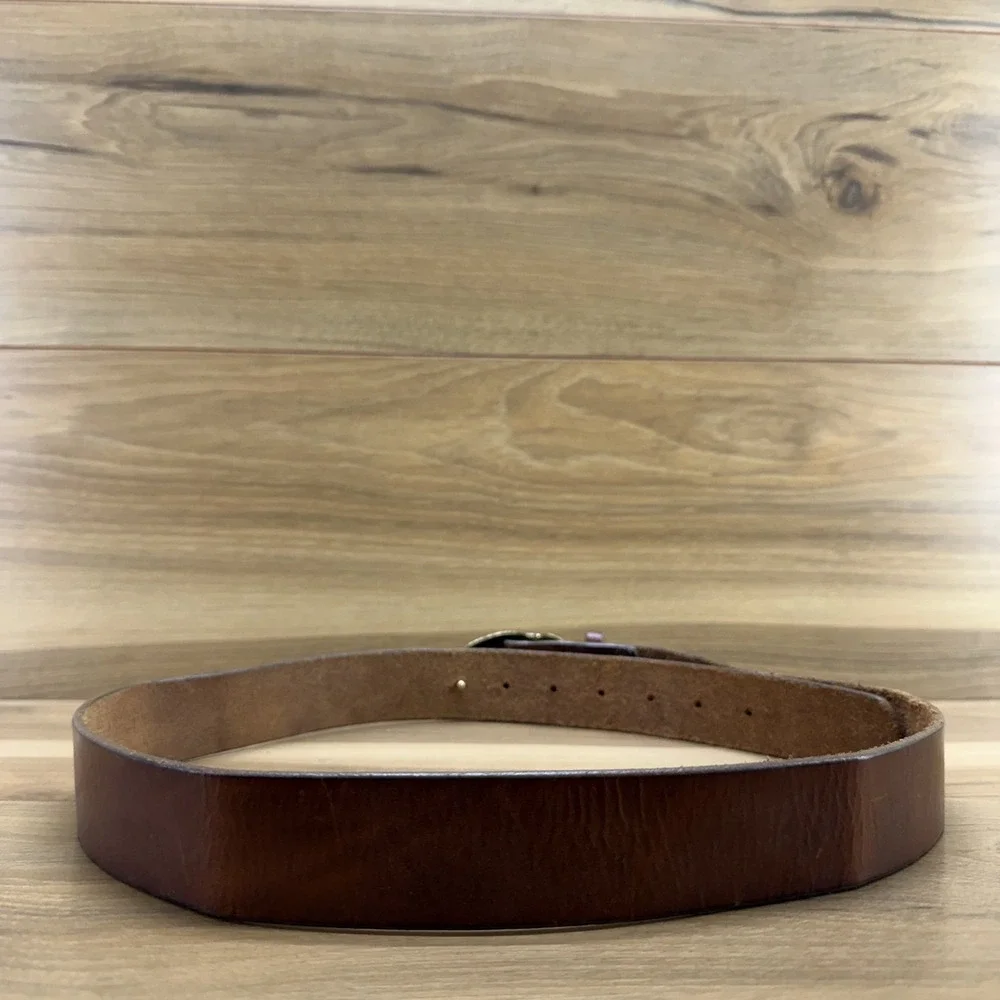J.Crew Genuine Italian Leather Brown Belt Womens L Large 36 38 USA Made Casual